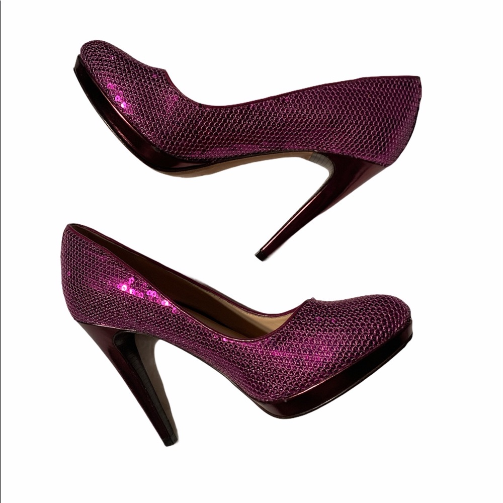 ⭐️Cole Haan Chelsea Purple Sequin Heel Pump⭐️ - Picture 8 of 14